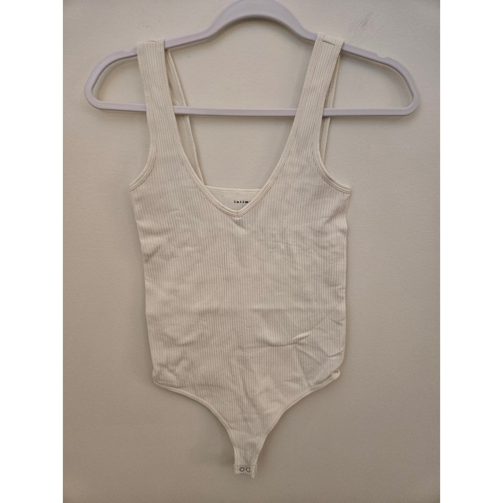 Free People Intimately FP Seamless Ribbed Bodysuit Cream Ivory M/L